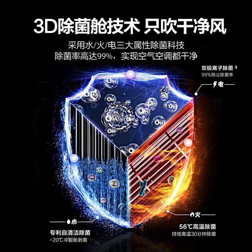 海尔新一级 3匹 洗空气空调立式柜机 变频 风随人动 离子除菌KFR-72LW/09HAA81U1 商品图2