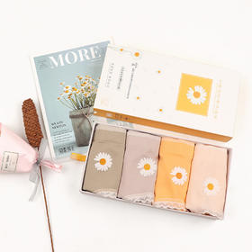 黛唯梵日系盒装小雏菊导湿裤板蓝根石墨烯裤裆透气中腰无痕三角内裤女国庆清明出游