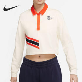 Nike/耐克ATHLETIC女子时尚短款长袖翻领T恤DQ9148-133