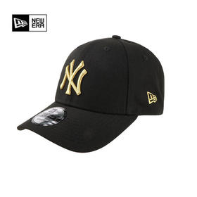 New Era纽亦华MLB纽约洋基队硬顶棒球帽男女NY遮阳弯檐鸭舌帽子 70335252-黑色 均码OSFA适合头围(56-62cm)