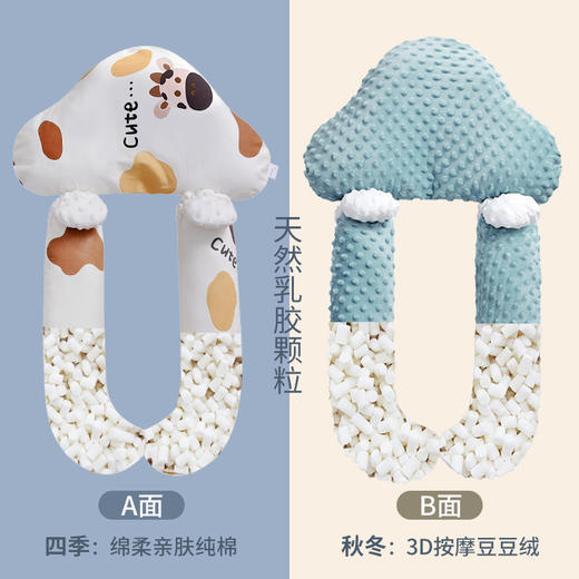 【双面呵护 快速深眠不惊跳 无惧机洗手洗】新生婴儿定型枕纯棉印花奶牛防惊跳安抚枕宝宝纠正偏头搂睡觉抱枕 商品图12