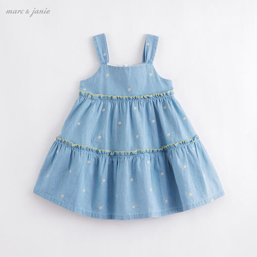 马克珍妮夏装新款 女童大A版刺绣牛仔吊带裙220687 商品图0