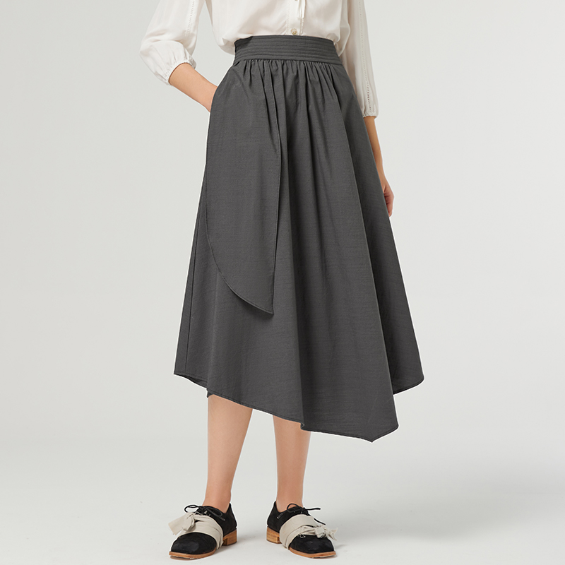 Famecoco范可儿小众不规则半身裙女夏A字裙高腰显瘦遮胯F223HA019