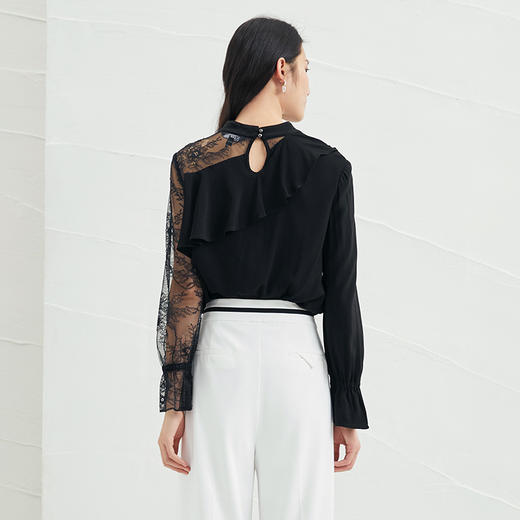 EITIE爱特爱夏季新款时尚蕾丝拼接镂空百搭小上衣6613307 商品图6