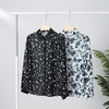 长袖印花雪纺衬衫女时尚洋气碎花上衣百搭显瘦立领衬衣22258 商品缩略图8