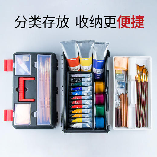 【中盛】16寸工具箱 多功能颜料箱工具箱 画箱 绘画箱 水粉工具箱 商品图1