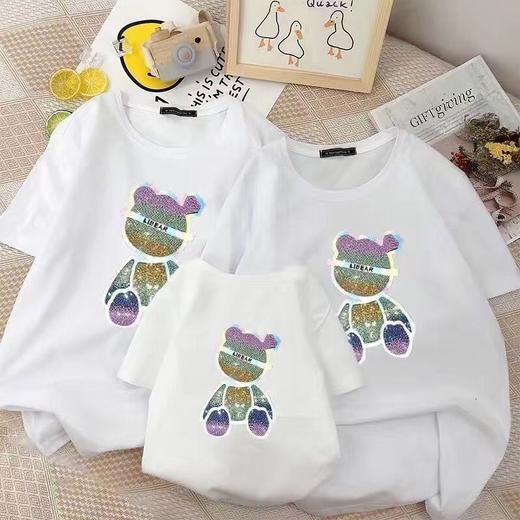 100%纯棉亲子装一家三口四口夏季卡通圆领母女装全家装洋气t恤潮国庆清明出游 商品图5