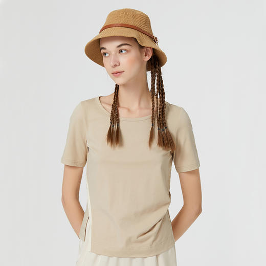 famecoco范可儿别致独特T恤修身显瘦新款时尚小衫女时髦洋气F223BB023 商品图0