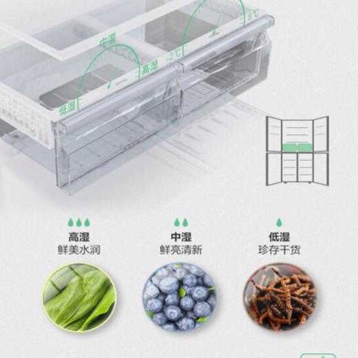 容声(Ronshen) 515升十字对开门冰箱风冷无霜变频双开门电冰箱 BCD-515WVK1FPG 矢量双变频 深冷储鲜 商品图3
