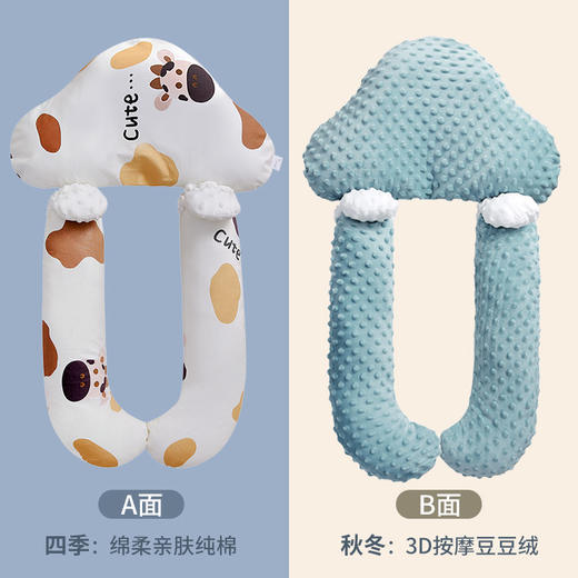 【双面呵护 快速深眠不惊跳 无惧机洗手洗】新生婴儿定型枕纯棉印花奶牛防惊跳安抚枕宝宝纠正偏头搂睡觉抱枕 商品图8
