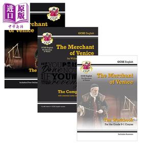 英国CGP原版 GCSE English Merchant of Venice 英语文学课程考试备考套装3册 莎士比亚戏剧 威尼斯商人 含答案