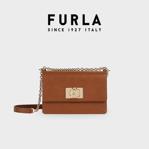 FURLA芙拉1927女士迷你通勤纯色系斜挎包单肩链条包 商品图0