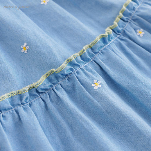 马克珍妮夏装新款 女童大A版刺绣牛仔吊带裙220687 商品图3