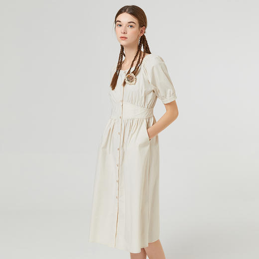 Famecoco范可儿艺术风格奶甜裙子夏季女装新款高腰超仙茶歇裙F223FA025 商品图1