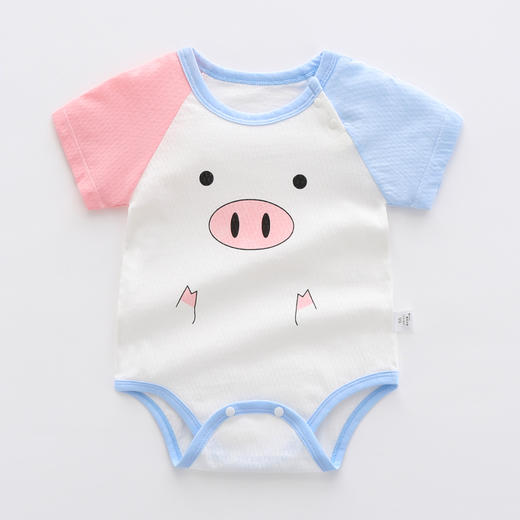 【纯棉短袖包屁衣】宝宝三角哈衣夏季连体衣婴儿新生儿包屁衣短袖夏装衣服纯棉爬服 商品图12