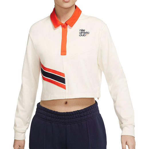 Nike/耐克ATHLETIC女子时尚短款长袖翻领T恤DQ9148-133 商品图4