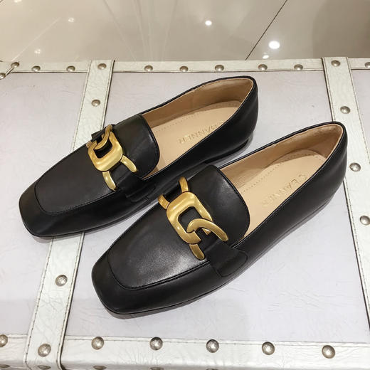 千百度女鞋方根乐福鞋气质舒适简约优雅时尚潮流低跟鞋子 A22129801 商品图3