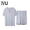 安莉芳IVU男士薄款棉质V领睡衣套装可外穿短袖短裤家居服UL00099 商品缩略图1
