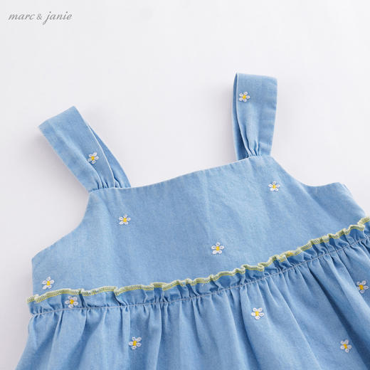 马克珍妮夏装新款 女童大A版刺绣牛仔吊带裙220687 商品图2
