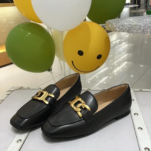 千百度女鞋方根乐福鞋气质舒适简约优雅时尚潮流低跟鞋子 A22129801 商品图0