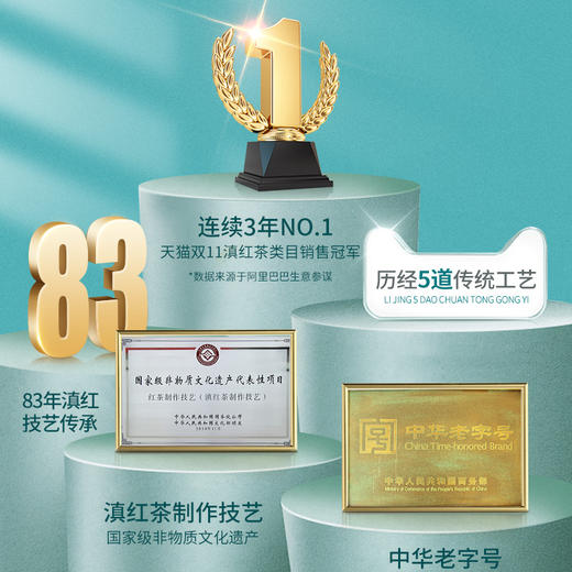 凤牌红茶云南凤庆滇红茶猴小滋泉涌200g普洱生茶巧克力块普洱茶 商品图5