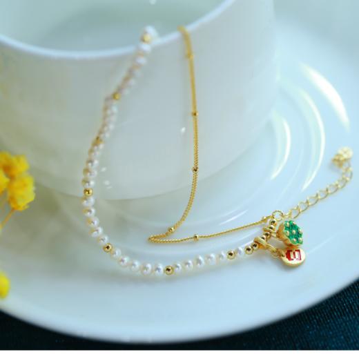 宫里的世界 珠莲壁合珍珠珐琅手链 商品图1