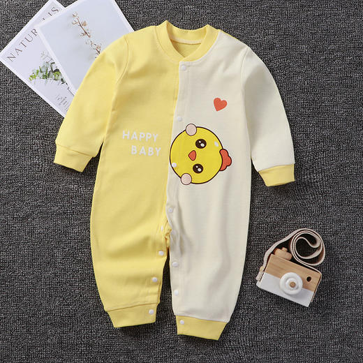 【亲肤细腻 童趣可爱】新生婴儿纯棉爬服A类内衣套装春秋新款连体长袖初生宝宝衣服 商品图5