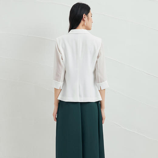 EITIE爱特爱春季新款通勤纯色七分袖西装短外套女6603302 商品图4