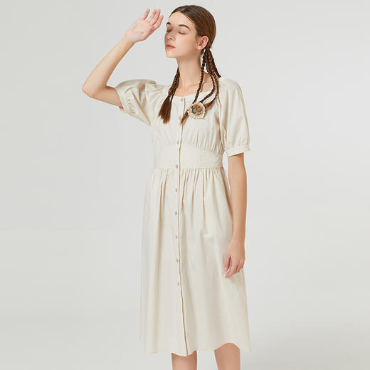 Famecoco范可儿艺术风格奶甜裙子夏季女装新款高腰超仙茶歇裙F223FA025 商品图0