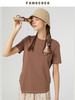 famecoco范可儿设计感短袖T恤女夏新款小众别致不规则上衣F223BB016 商品缩略图2