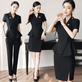 夏季职业套装西装女职业装时尚工装套裙气质空姐制服工作服正装薄