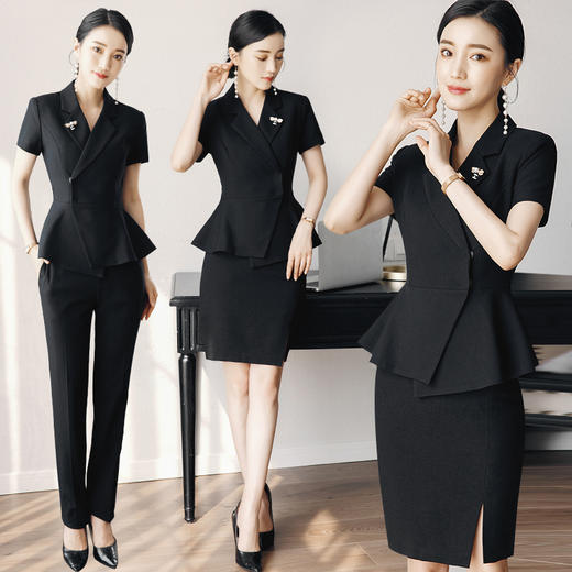 夏季职业套装西装女职业装时尚工装套裙气质空姐制服工作服正装薄 商品图0