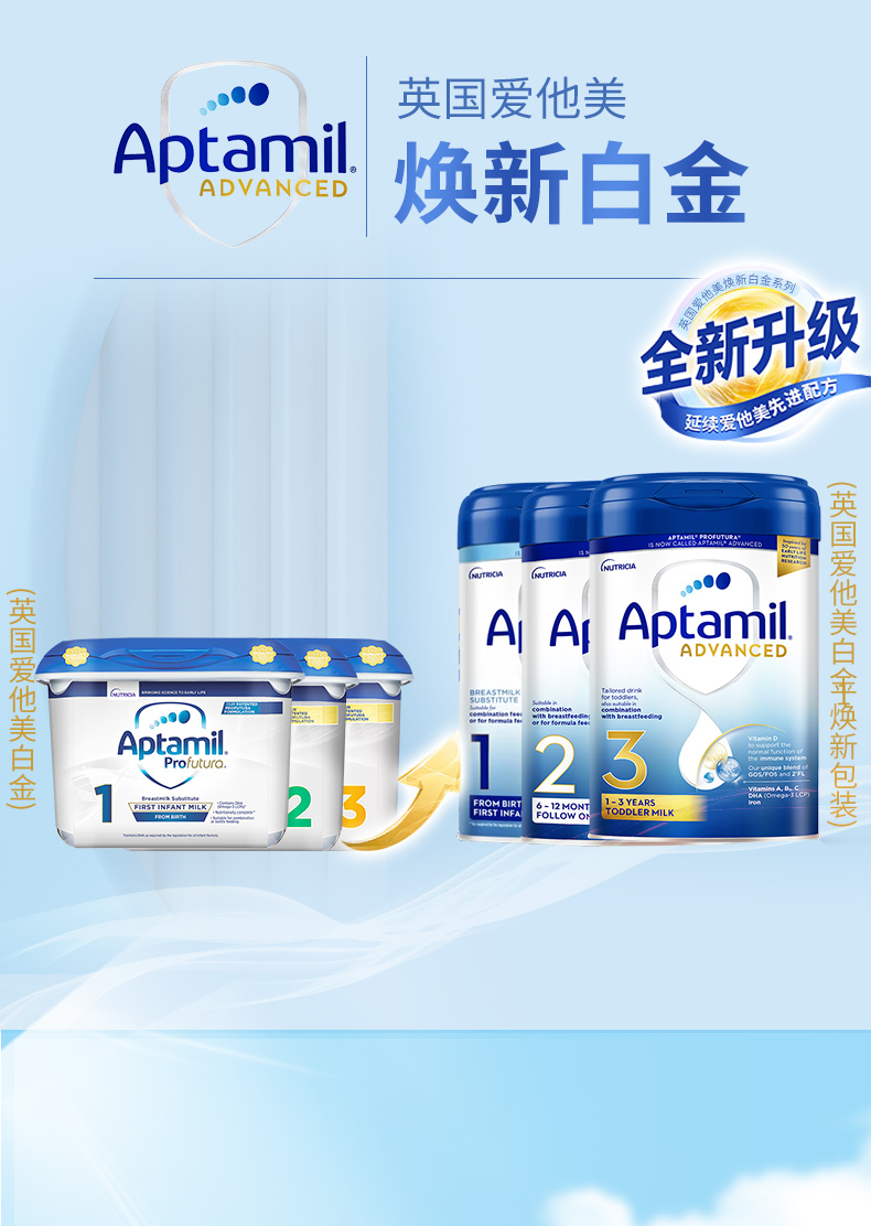英国爱他美白金版1段婴幼儿奶粉800g