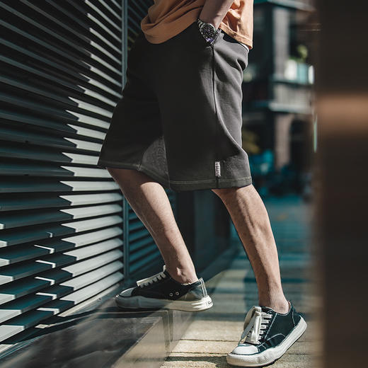 面料舒适 休闲随性 | 男士针织运动短裤 夏季马登直筒工装螺纹毛圈抽绳卫裤 花灰/宝蓝/深灰 3色入 商品图1