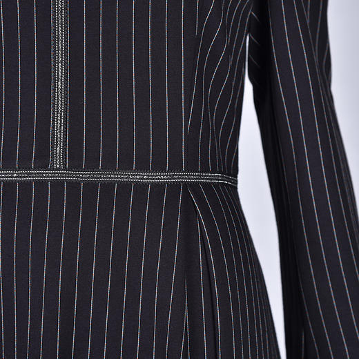 圣三利女装 九分袖条纹优雅连衣裙SL121L06 商品图4