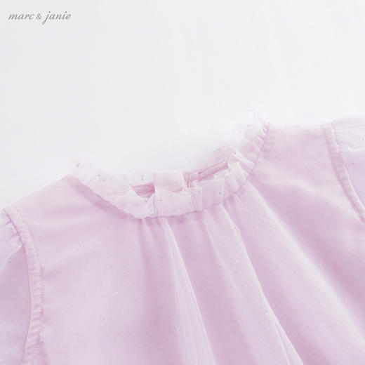 马克珍妮夏装新款 女童A版烫银点点网纱短袖连衣裙220972 商品图4