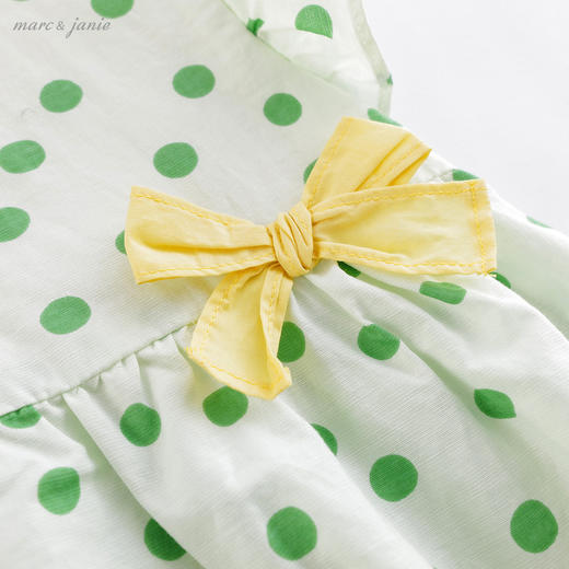 马克珍妮女童蝴蝶结波点短袖连衣裙220990 商品图3