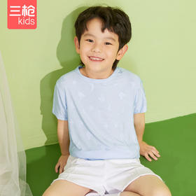 Threegun三枪 【舒莫代尔】大提花男童/女童少儿短袖儿童T恤衫-2D251A011