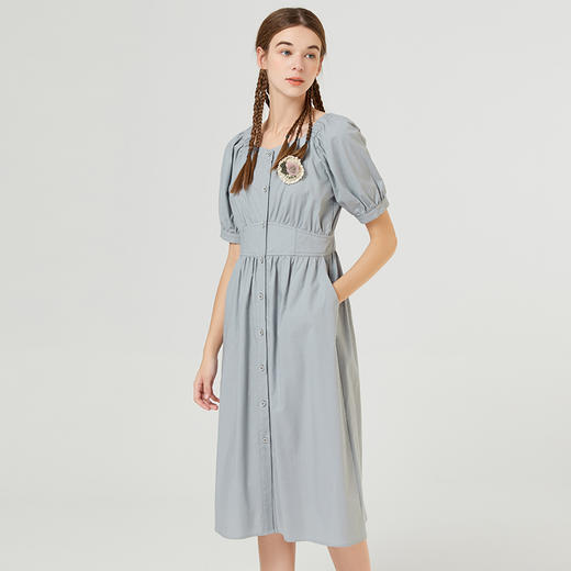 Famecoco范可儿艺术风格奶甜裙子夏季女装新款高腰超仙茶歇裙F223FA025 商品图3