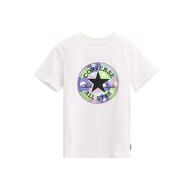 CONVERSE/匡威童装夏新款女儿童圆领印花纯色短袖T恤CV2222156