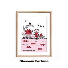 版画《锦鲤附身》