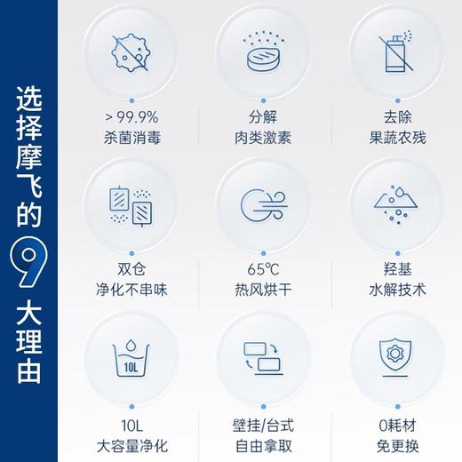 摩飞果蔬清洗机家用食材净化机蔬菜水果净化器蔬果清洗神器 去农残消毒烘干 双仓清洗 MR2061 商品图2