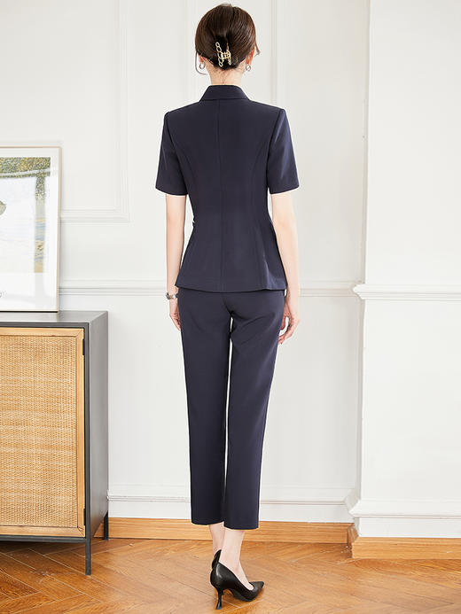 藏青色西装套装女高级感2022新款职业ol西服主持人正装工作服夏季 商品图4