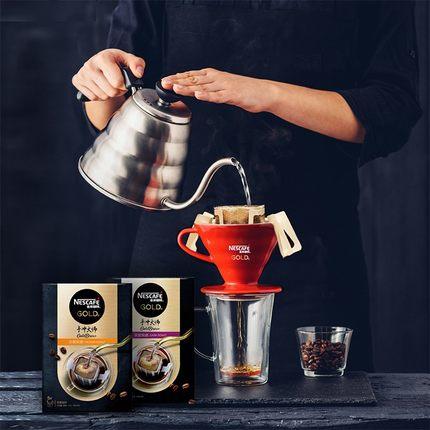 5条装/雀巢金牌特浓挂耳黑咖啡无蔗糖手冲大师滤袋免煮纯咖啡盒装 商品图2