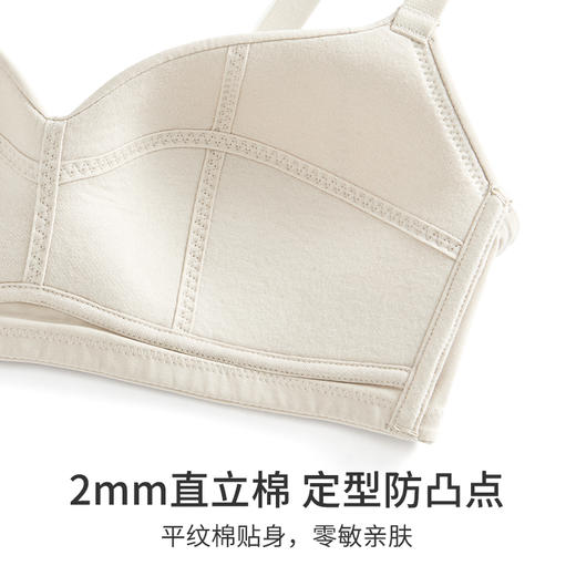 HSIA遐无痕内衣女长绒棉透气防凸点全罩杯胸罩大胸显小无钢圈文胸轻奢棉光面3.0 商品图4