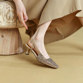 水钻仙女风，网红凉鞋夏新款包头一字带法式款凉鞋DB-M5286