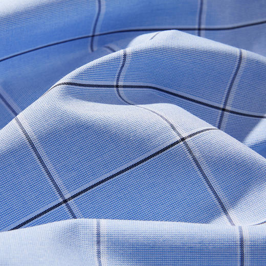 99XCD38CC205【专柜定制刺绣款】罗蒙春夏长袖衬衫男士商务休闲百搭竹纤维格子衬衣 商品图6