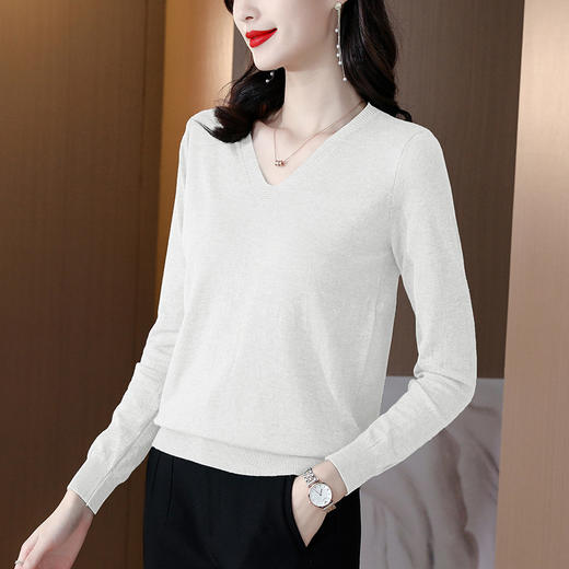 MZ117549低领毛衣女2022春秋很仙的心机上衣设计感内搭长袖洋气针织打底衫 商品图3
