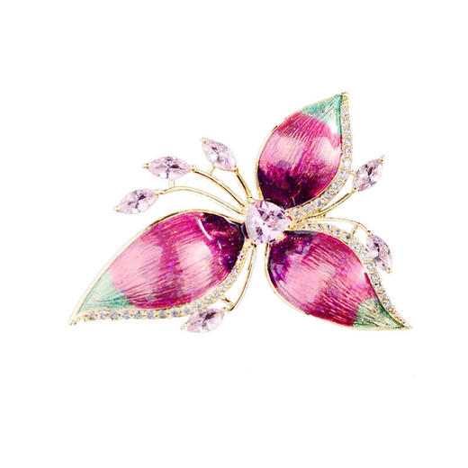 三角梅锆石胸针，优雅大气花卉衣饰西服外套衬衫配饰AM 商品图4