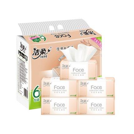 【抽纸】洁柔抽纸 Face系列  120抽3层6包装纸巾M号（每周限购2条） 商品图1